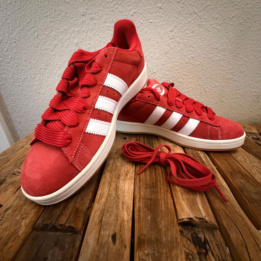Adidas Campus 00s Size 11 Red White Suede Sneakers H03474 NEW